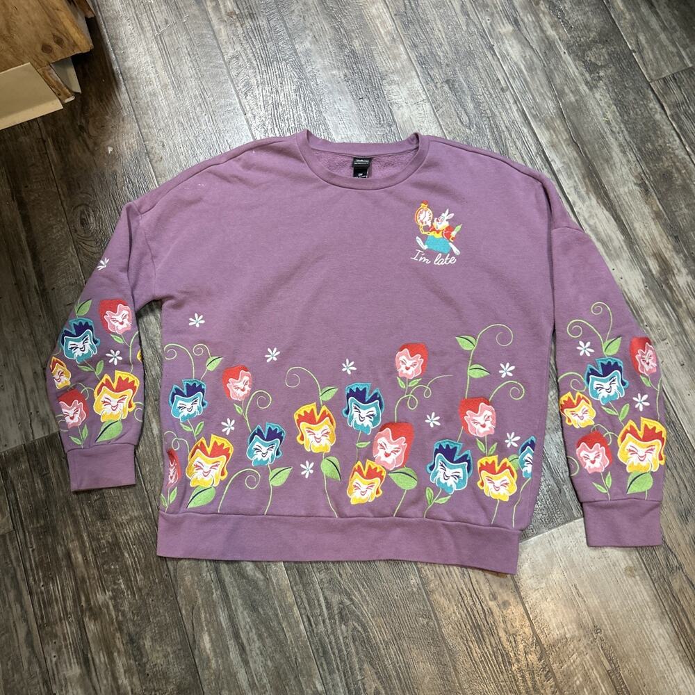 Disney Her Universe Sweatshirt Alice In Wonderland I’m Late Read S/M